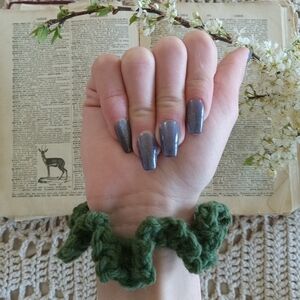 Green Crochet Hair Scrunchie